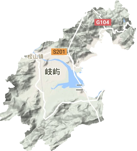 松山镇地形地图