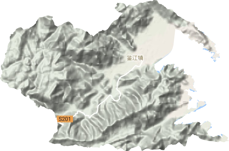 鉴江镇地形地图