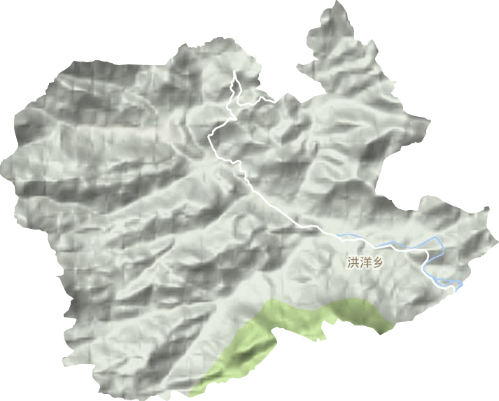 洪洋乡地形地图