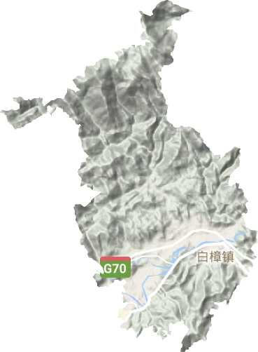 白樟镇地形地图