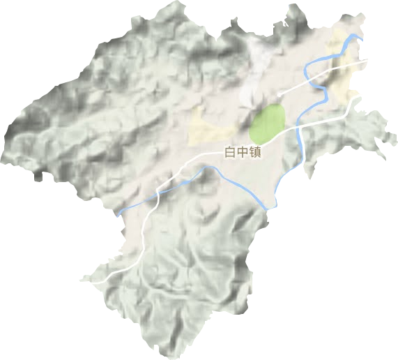 白中镇地形地图