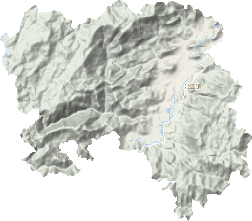 池园镇地形地图