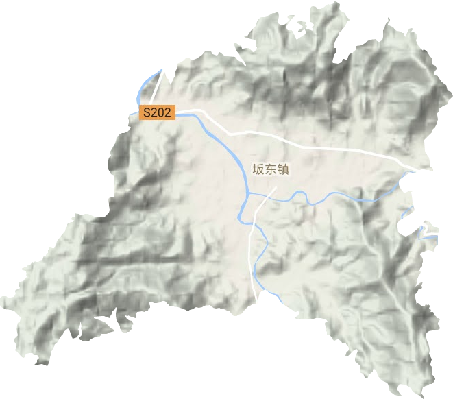 坂东镇地形地图