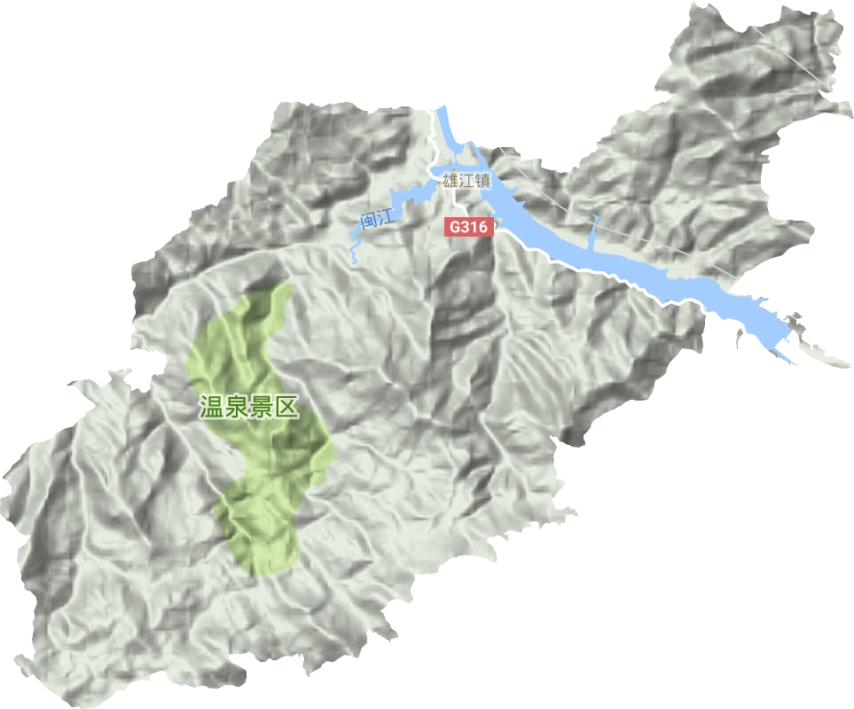 雄江镇地形地图