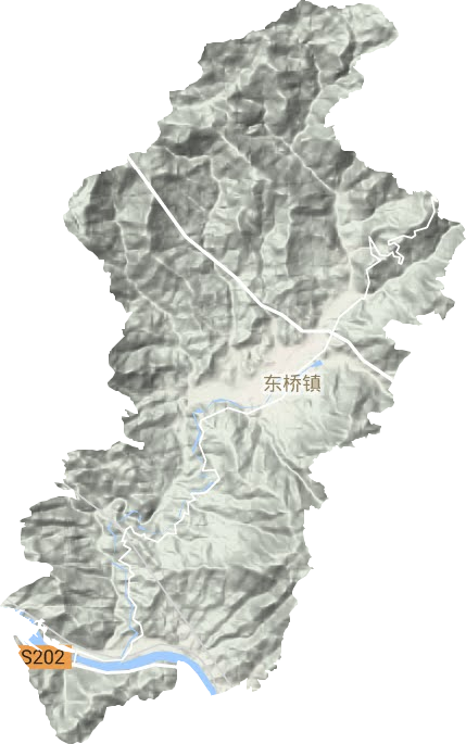 东桥镇地形地图