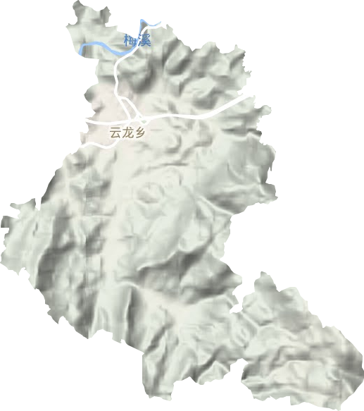 云龙乡地形地图