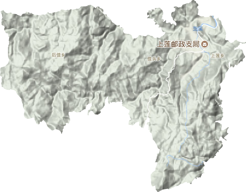 上莲乡地形地图
