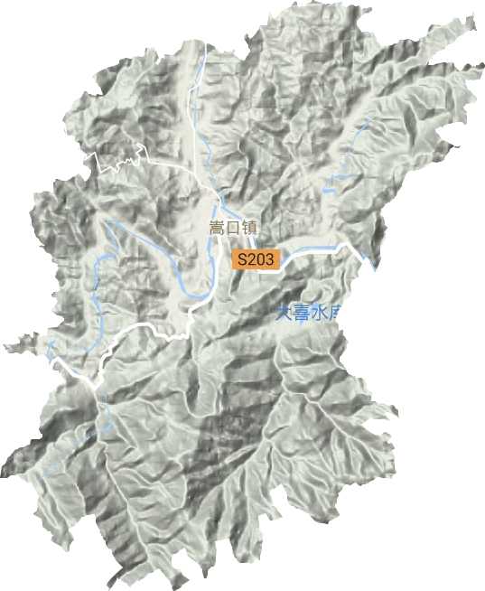 嵩口镇地形地图