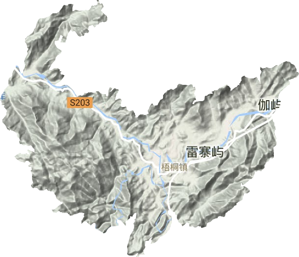 梧桐镇地形地图