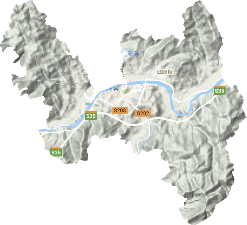 城峰镇地形地图