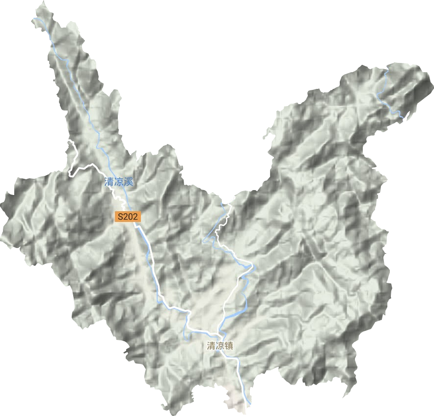 清凉镇地形地图