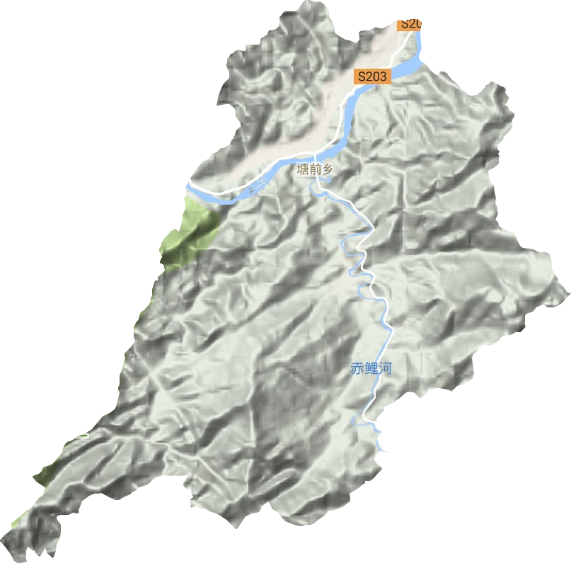塘前乡地形地图