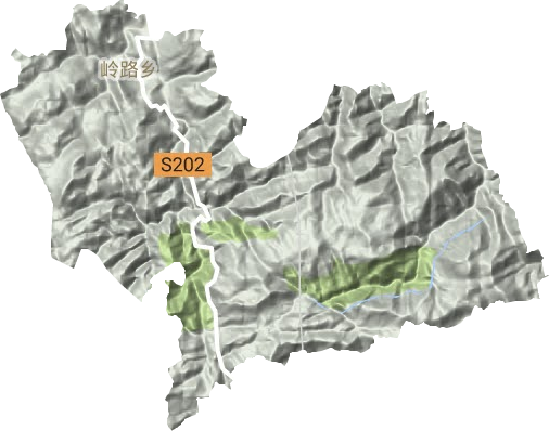 岭路乡地形地图