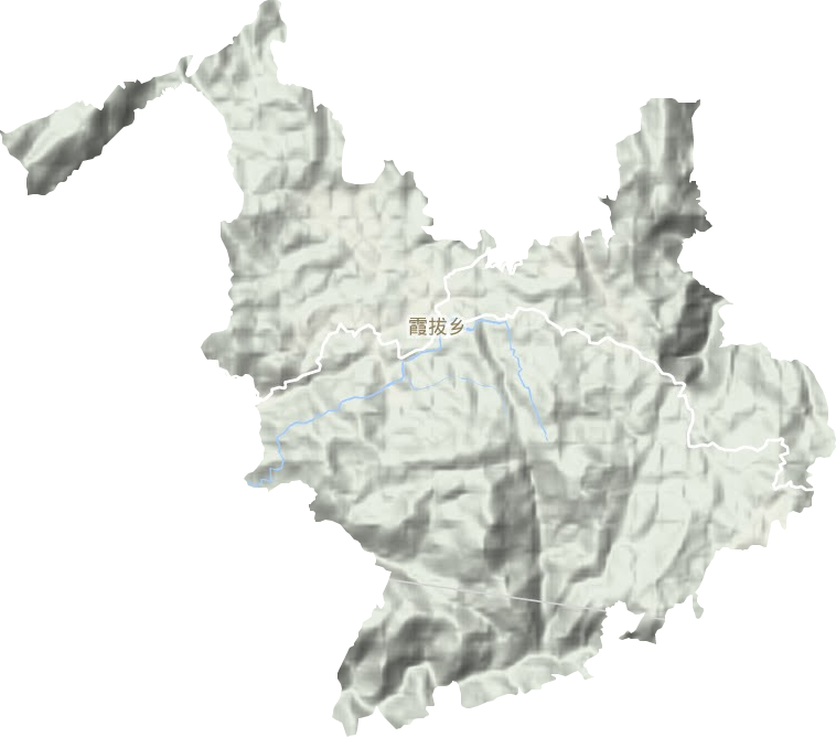 霞拔乡地形地图
