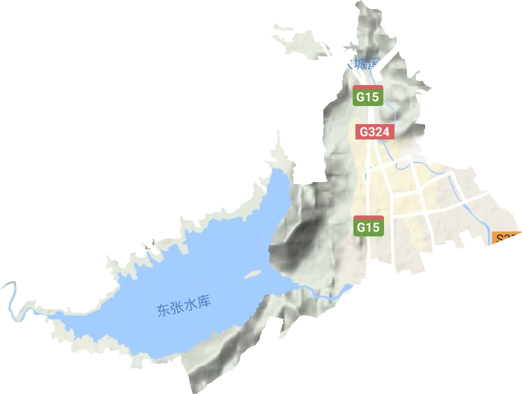 石竹街道地形地图