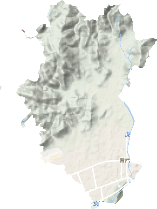 音西街道地形地图
