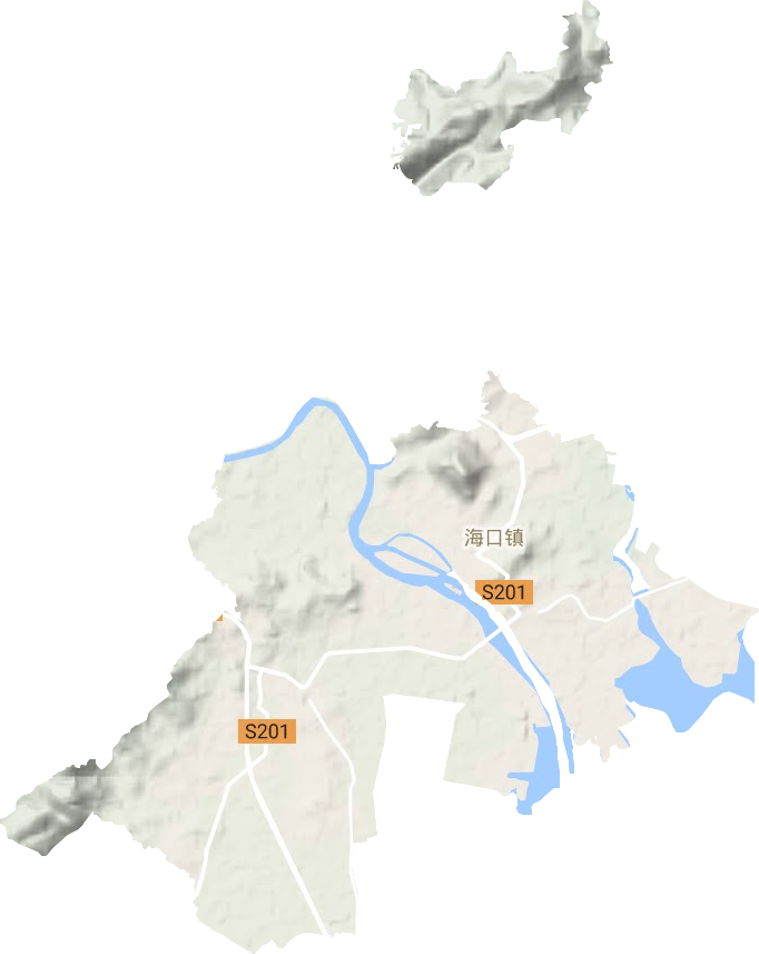 海口镇地形地图