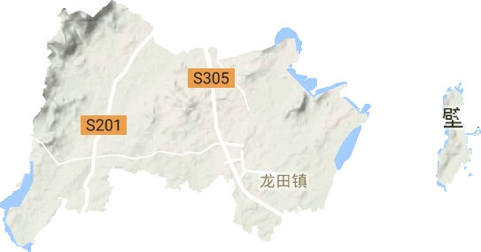 龙田镇地形地图