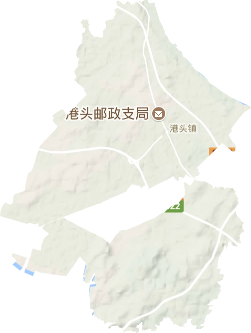 港头镇地形地图