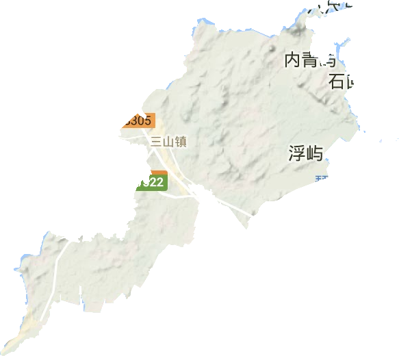 三山镇地形地图
