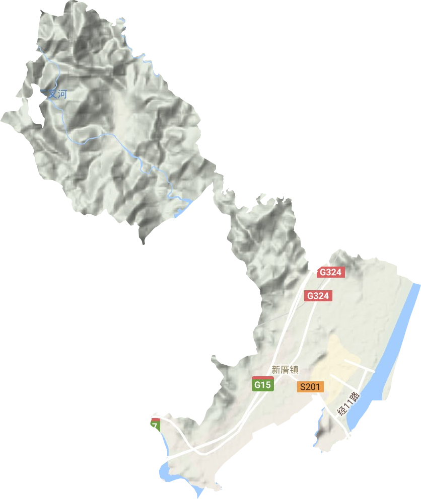 新厝镇地形地图