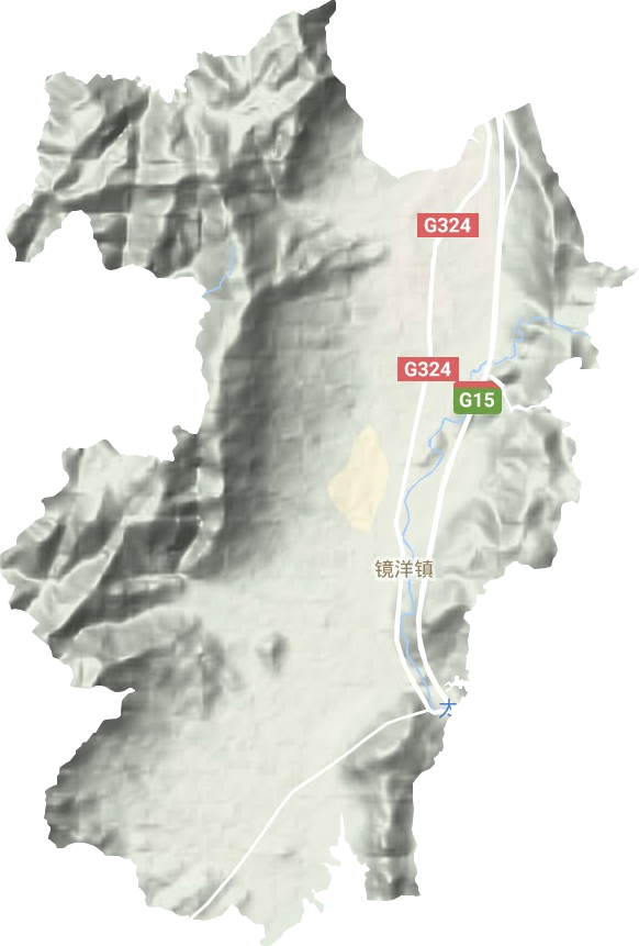 镜洋镇地形地图