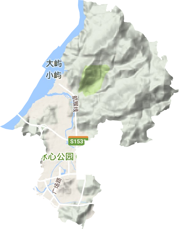 航城街道地形地图