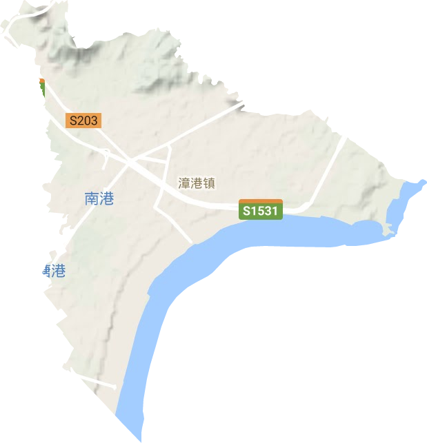 漳港街道地形地图