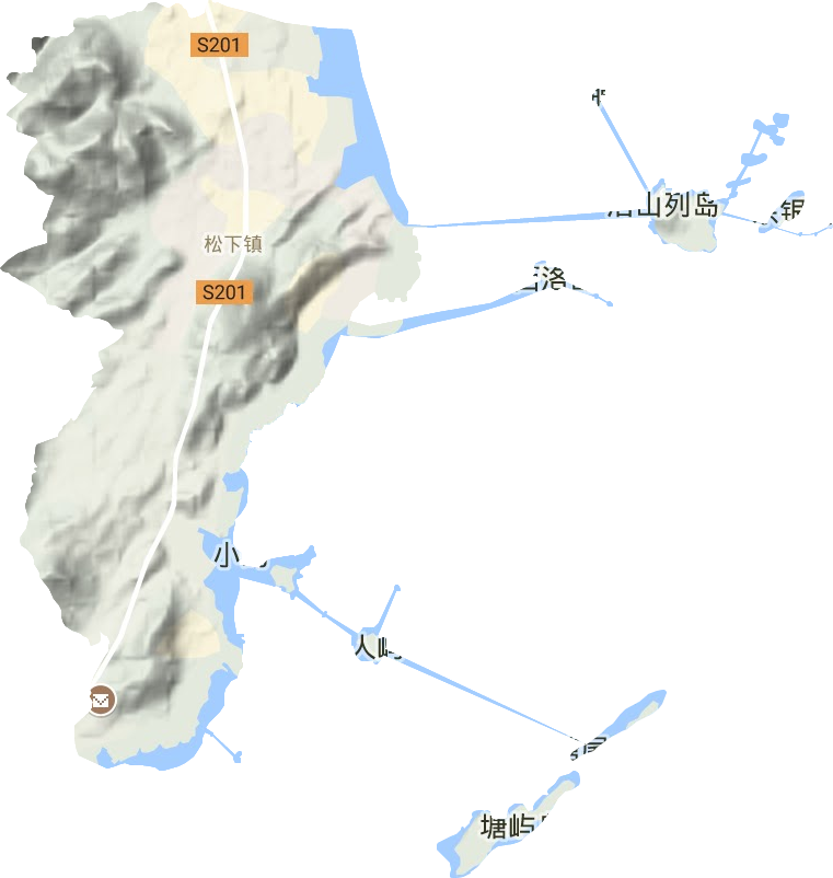 松下镇地形地图