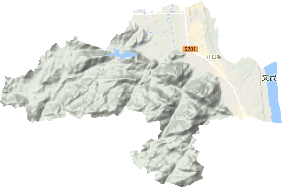 江田镇地形地图