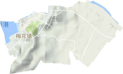 梅花镇地形地图