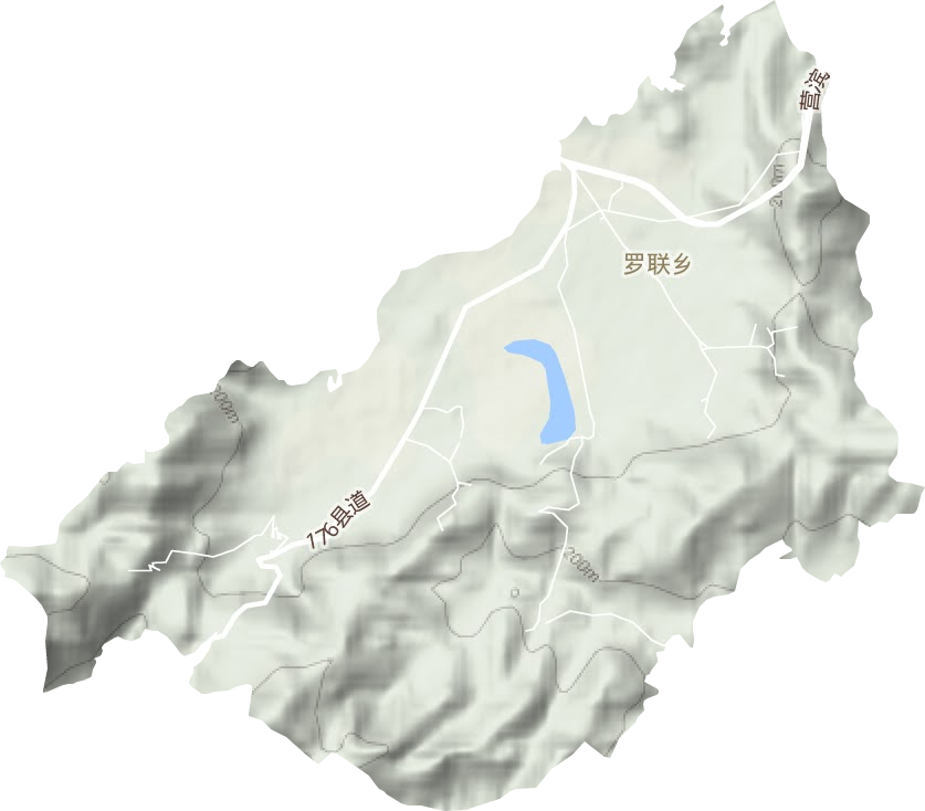 罗联乡地形地图