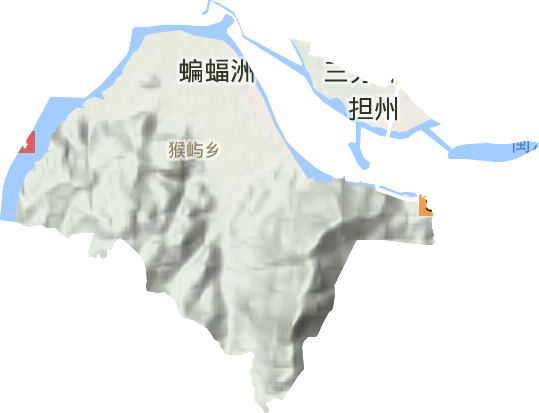 猴屿乡地形地图