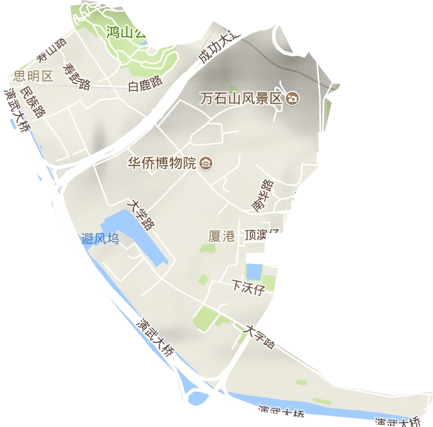 厦港街道地形地图