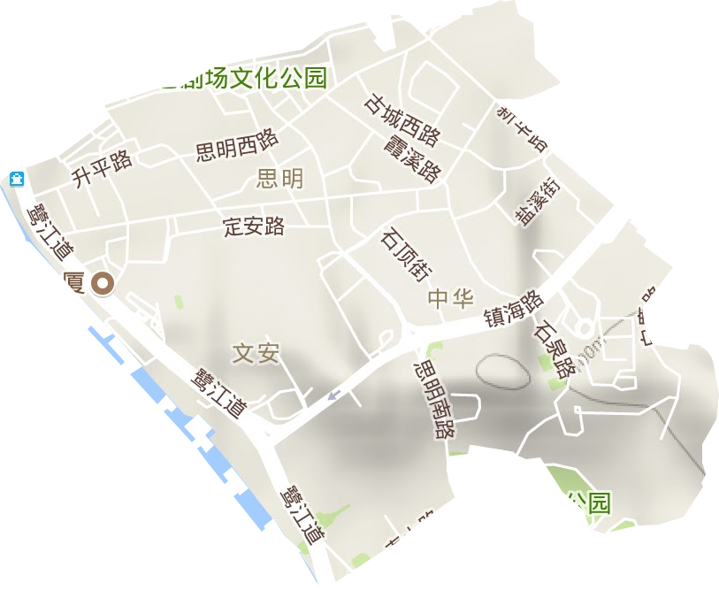 中华街道地形地图