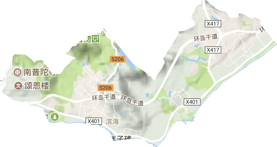 滨海街道地形地图