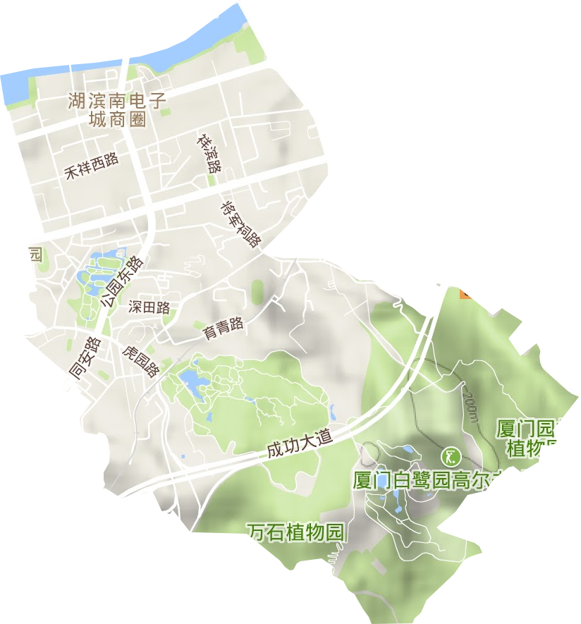 开元街道地形地图