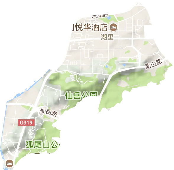 湖里街道地形地图