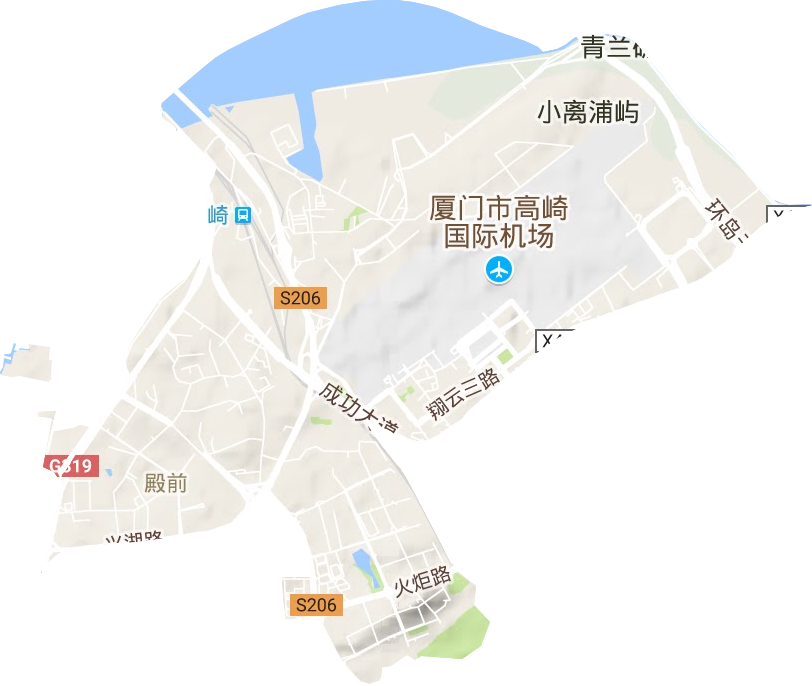 殿前街道地形地图