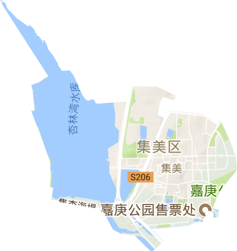 集美街道地形地图