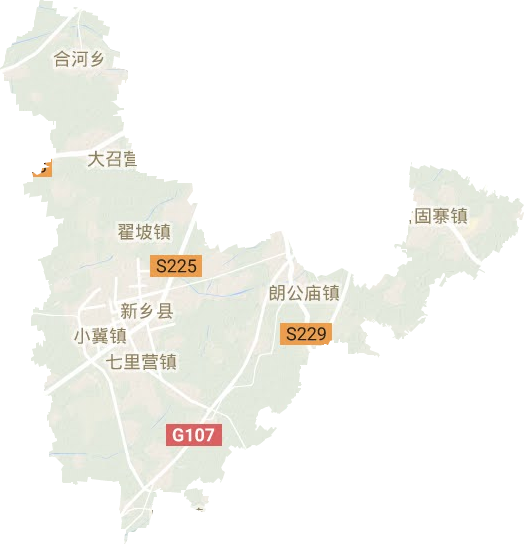 新乡县地形地图