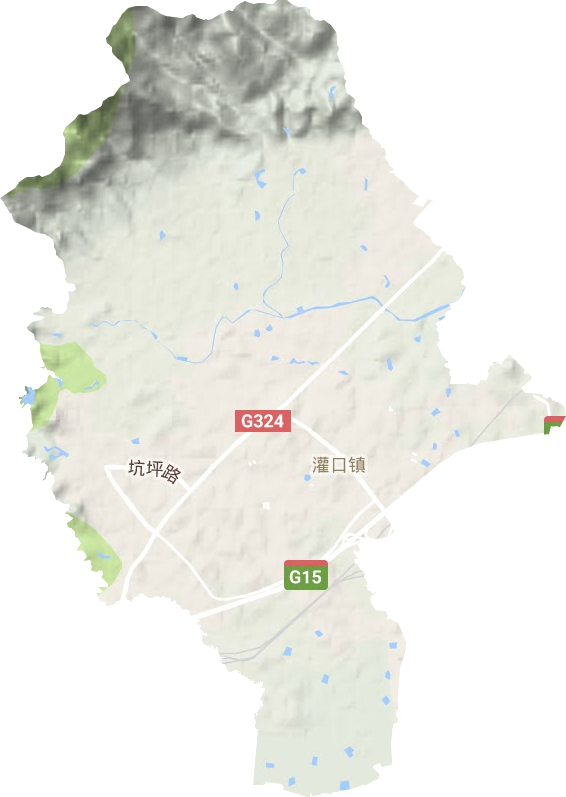 灌口镇地形地图
