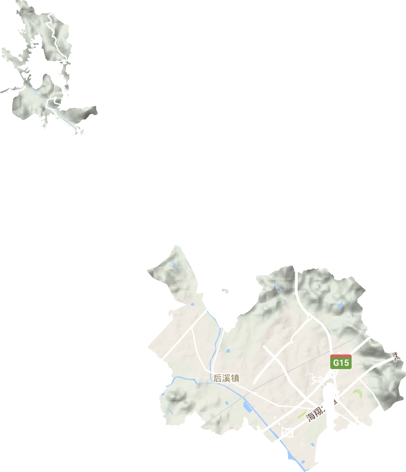 后溪镇地形地图
