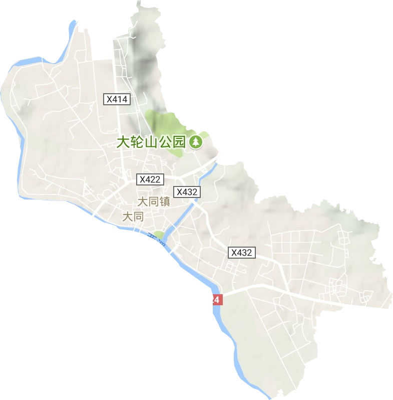 大同街道地形地图