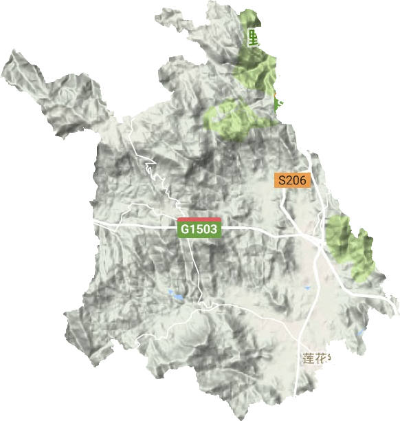 莲花镇地形地图