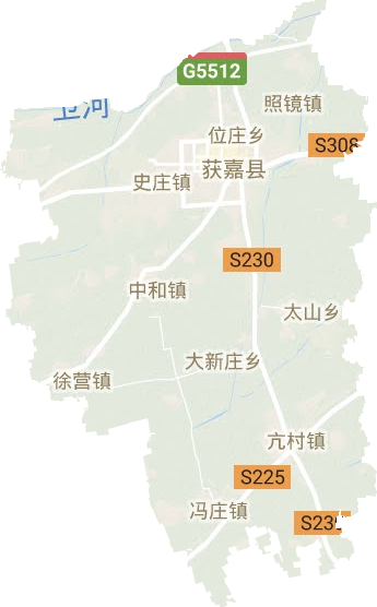 获嘉县地形地图