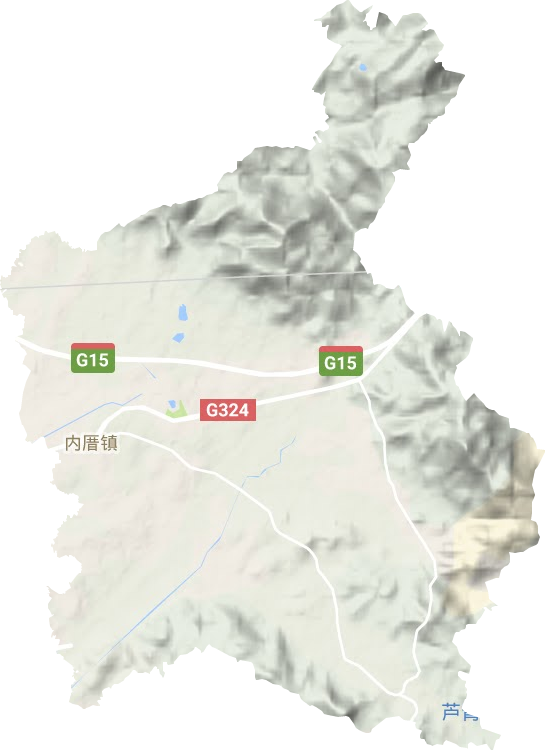 内厝镇地形地图