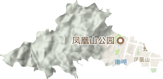 凤凰山街道地形地图