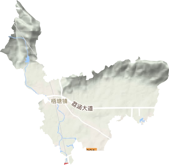梧塘镇地形地图