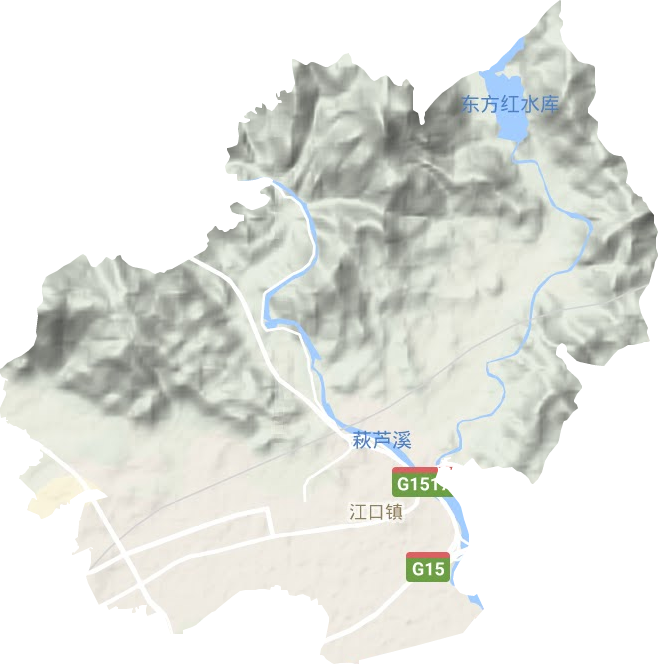 江口镇地形地图